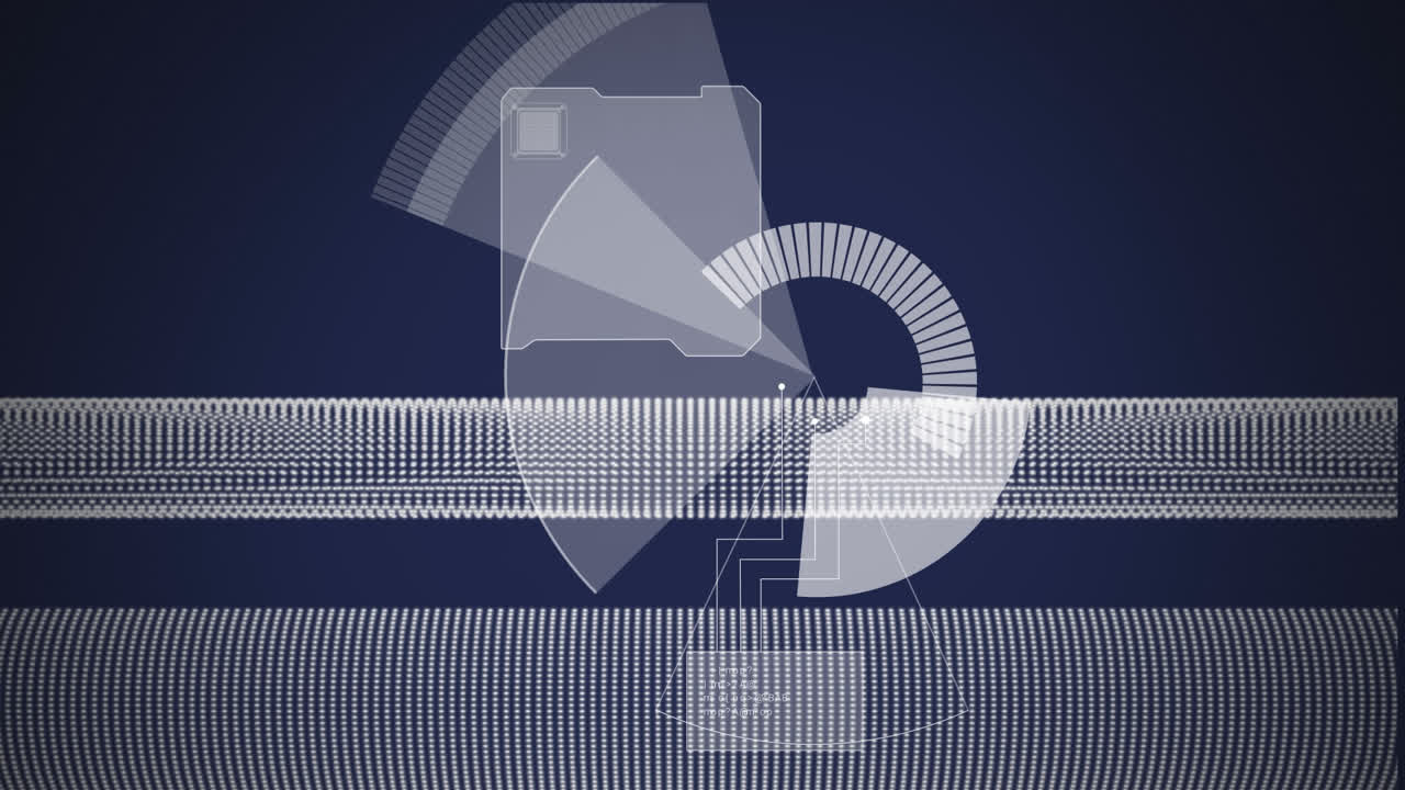 Animation of mesh of network connections moving in seamless loop on a blue background