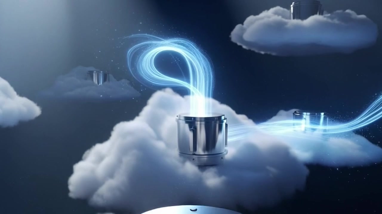 Abstract 3D Animation of Data Transfer Between Cloud Servers