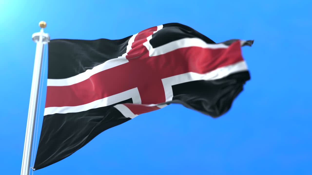 영국 북동부에 있는 더럼 시의 국기.