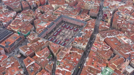 aerial view plaza mayor of madrid major public space spain