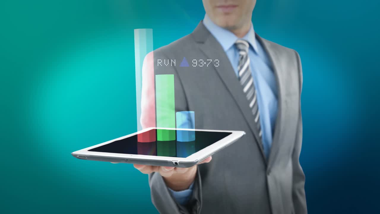 hombre de negocios usando una tableta digital