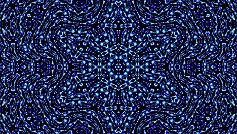 círculo sin costuras. 4k, luz brillante que arregla movimientos sutiles de color azul con ondas de puntos