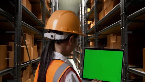 warehouse worker inspecting inventory