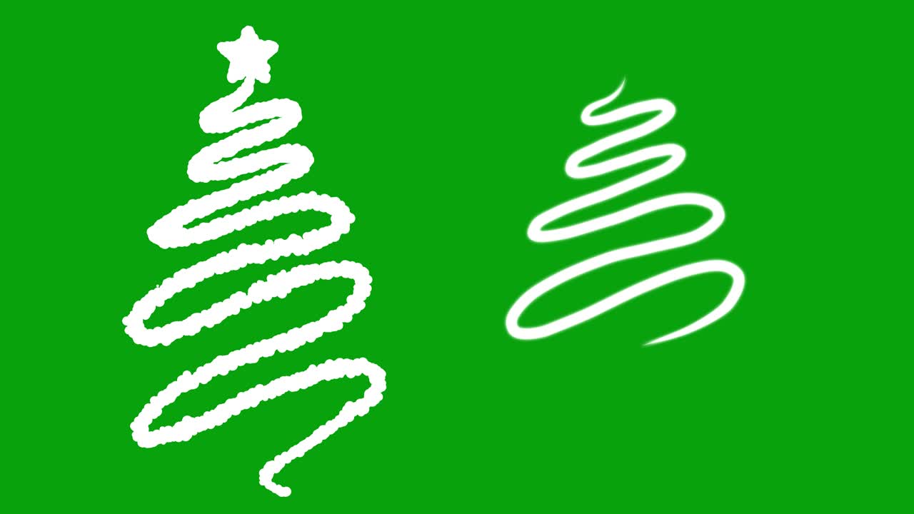 árboles de navidad gráficos de movimiento con fondo de pantalla verde