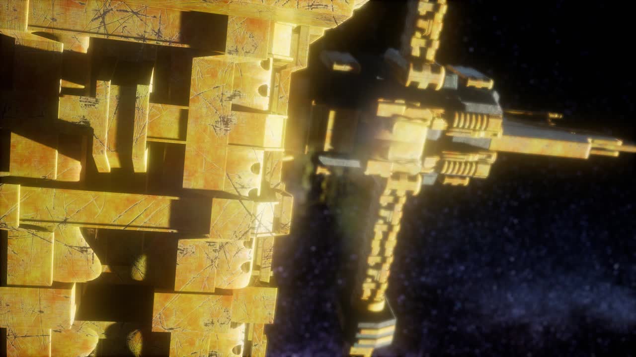 Astronave in viaggio attraverso l'universo