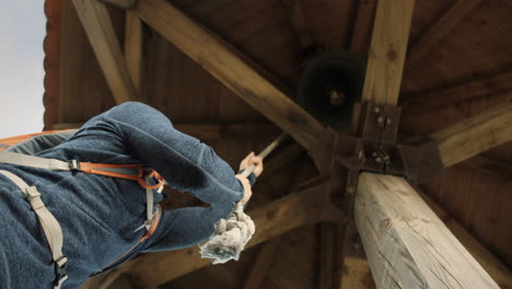 Shot-from-lower-perspective-of-a-hiker-man