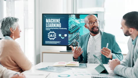 business meeting about machine learning and ai