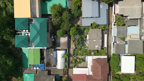 great aerial view flight bangkok city villas in the district ari, thailand 2022