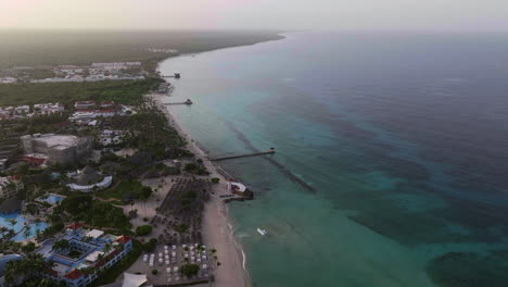 landscape of dominicus beach, lighthouse ,crystal clear ocean and beautiful sandy beach,caribbean sea.bayahibe,dominican republic.