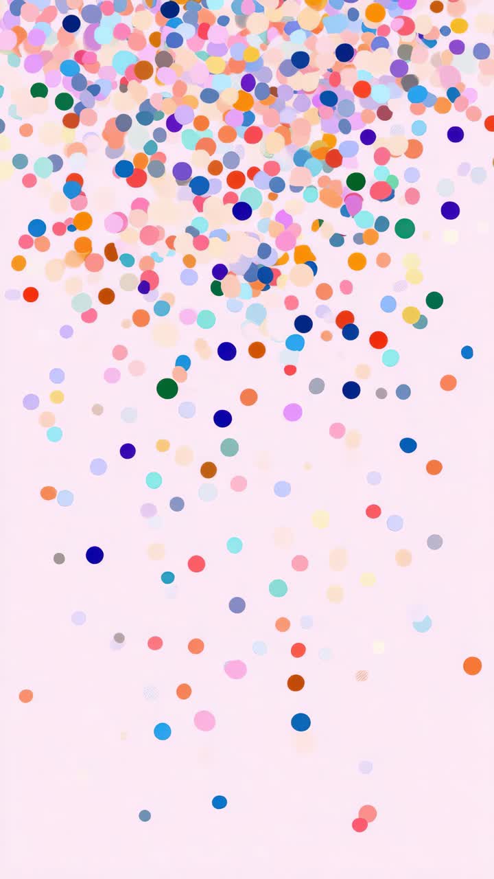 Colorati coriandoli a pois cadono dall'alto in uno stile giocoso e celebrativo