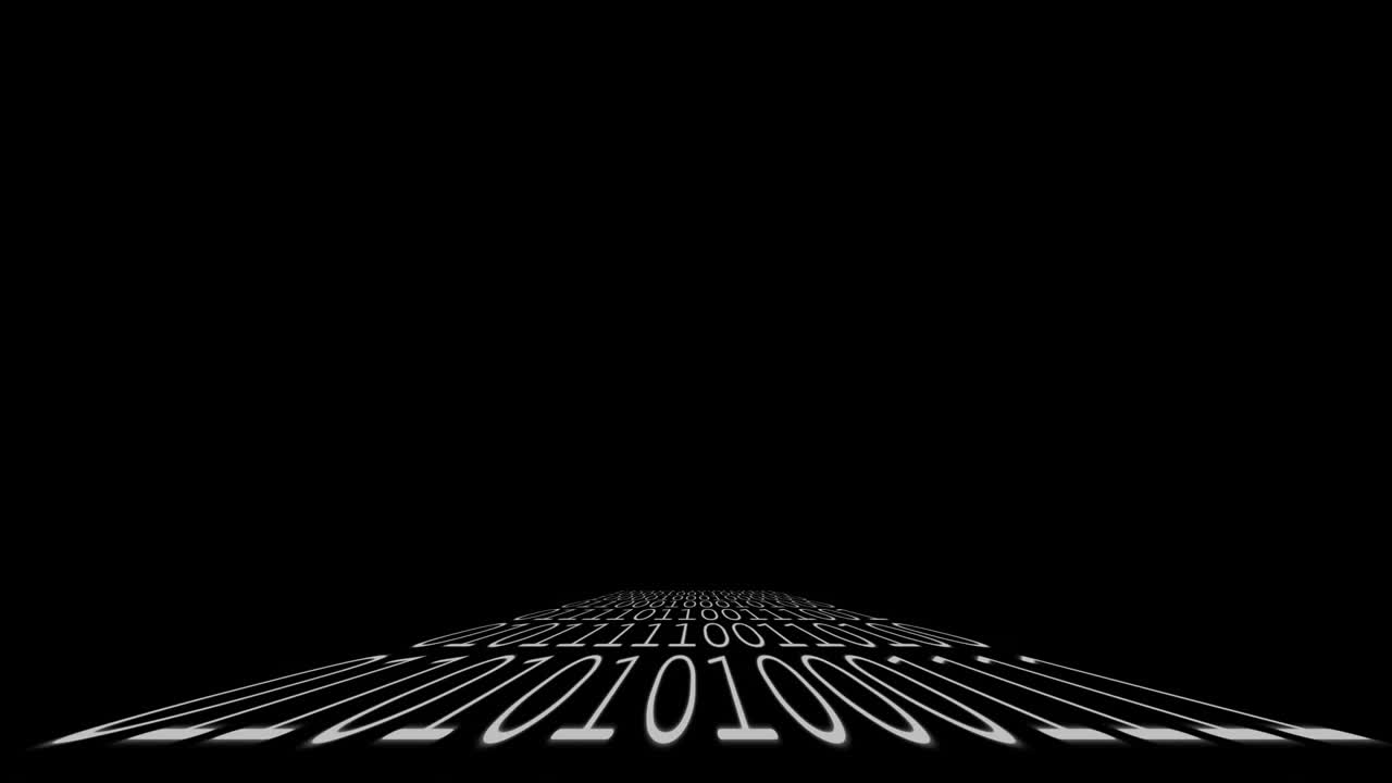 Binary coding on a black background