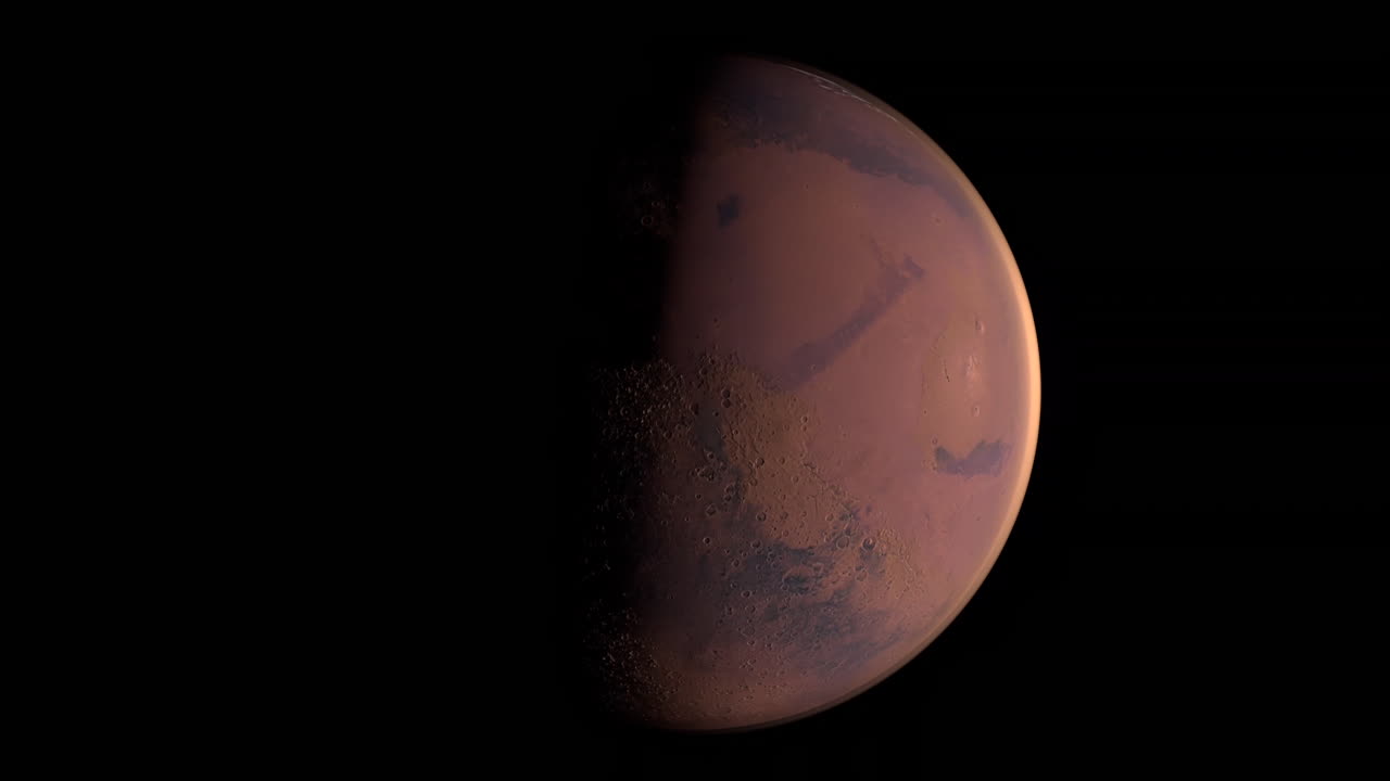 Terraforming of mars seen from geostationary orbit