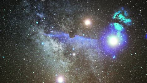 universo lleno de nubes de nebulosas y estrellas en el espacio