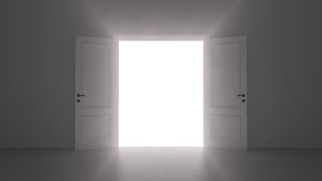 open door shine in dark room