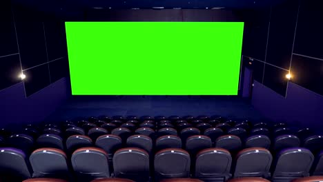 big chroma key screen in the cinema hall.