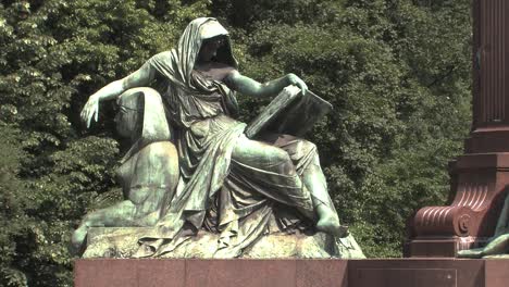 medium shot of bismarck memorial, bismarck-nationaldenkmal, berlin, germany