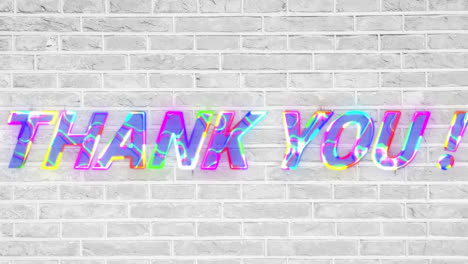 animation of thank you text on white background