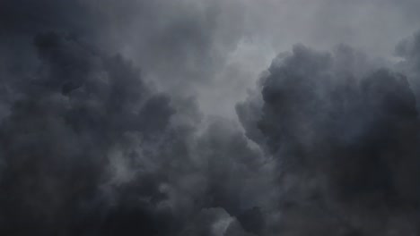 dark clouds and lightning strike in a thunderstorm