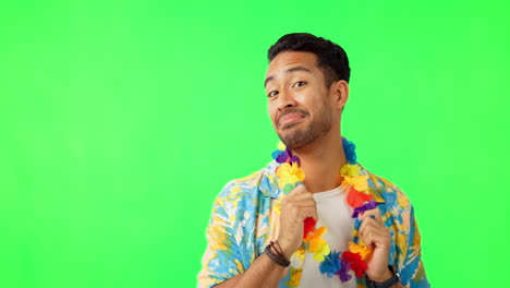 Happy,-dancing-and-man-in-studio-with-green-screen
