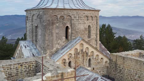 beautiful old durdevi stupovi monastery in novi pazar, serbia, aerial view