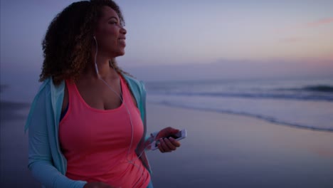 african american female sunrise fat burning walking workout