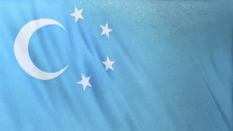 3d animation of the flag of the chinese uyghur seamlessly waving in the wind