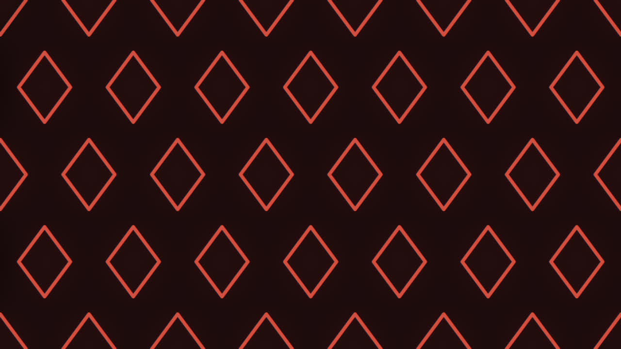 diamantes de neón rojos en un llamativo fondo negro