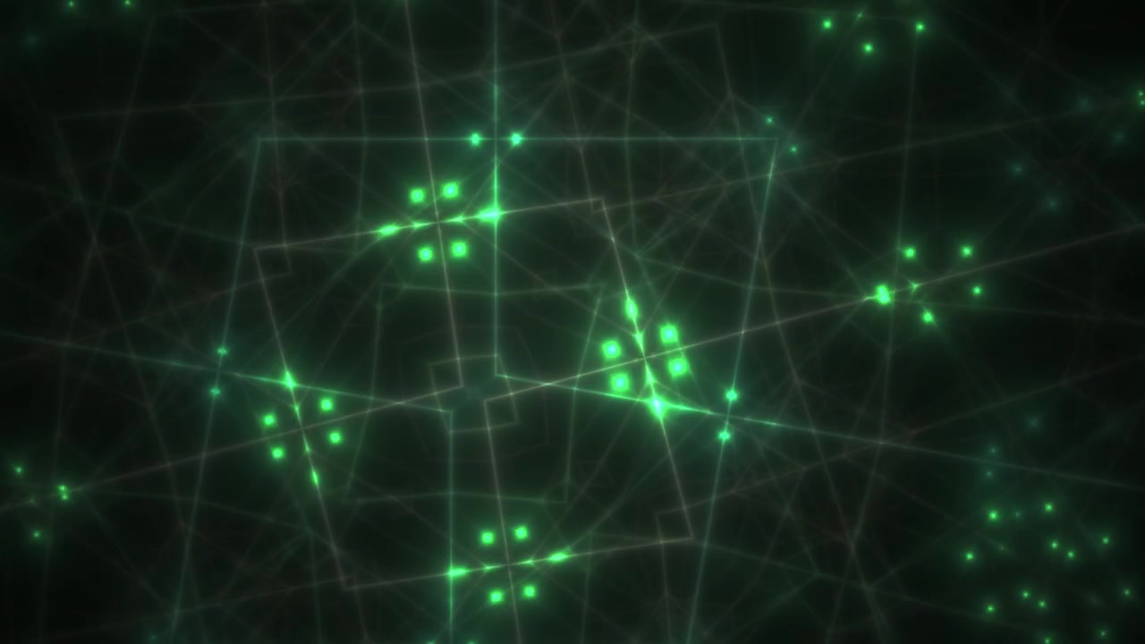 Seamless Loop of Green Glowing Geometric Lines Network