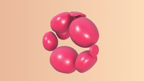 abstract pink plastic gum balls bubbles background dynamic animation 3d