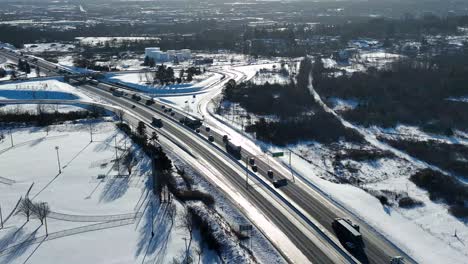 Aerial-Freedom-convoy-2022-leaving-Kingston-Ontario-Canada