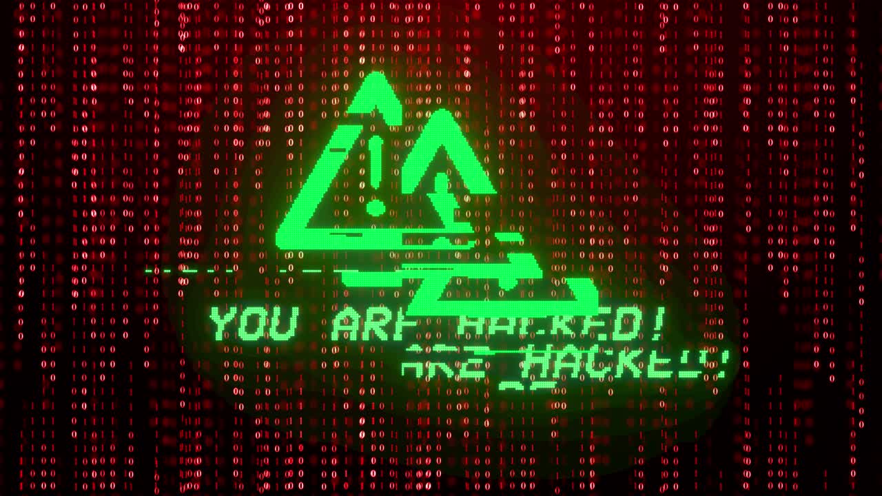 You are hacked digital critical error warning message show up animation system alert on screen
