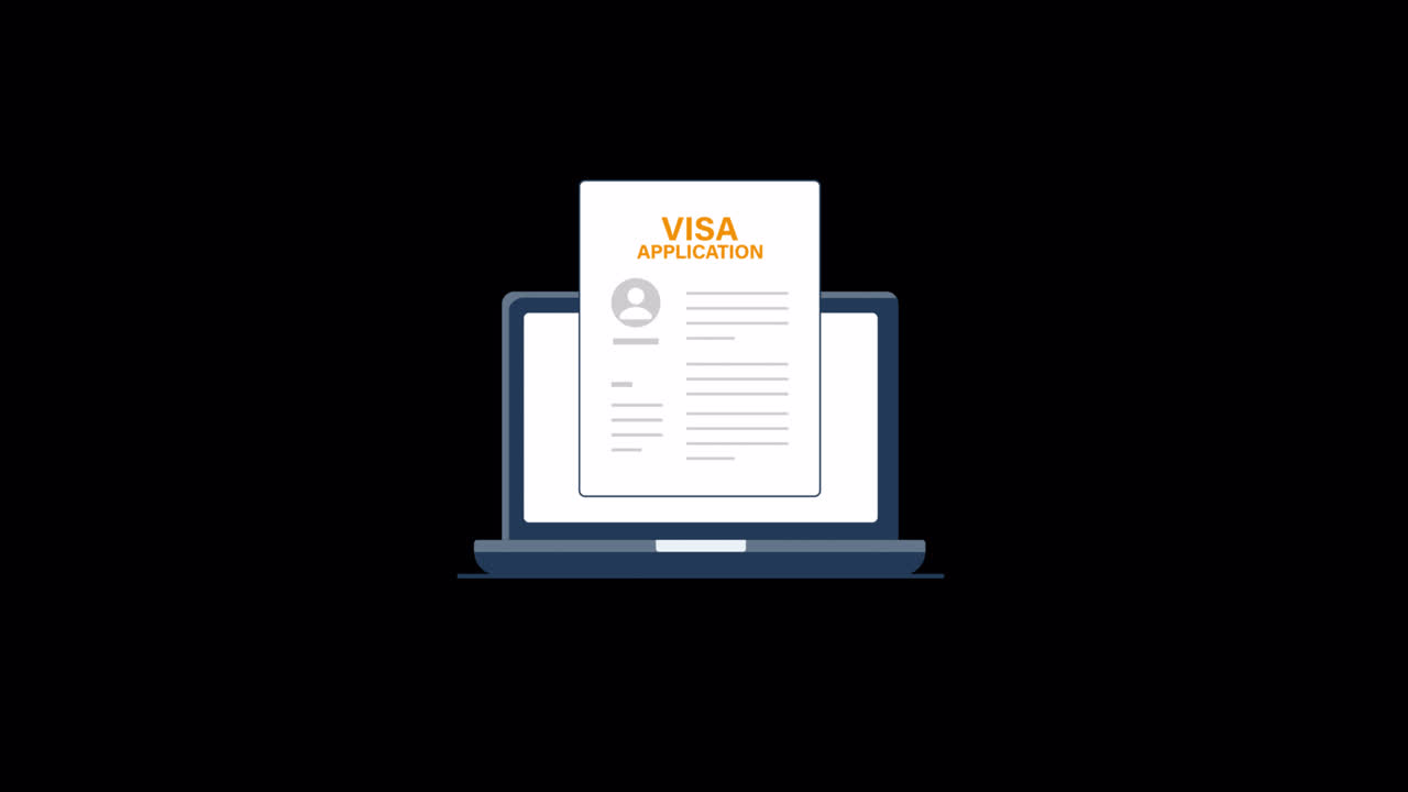 Online Visa Application Form Displayed on Laptop Screen