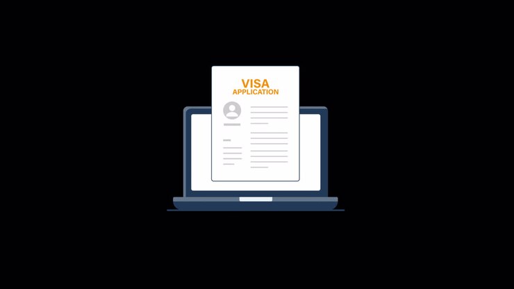 Online Visa Application Form Displayed on Laptop Screen