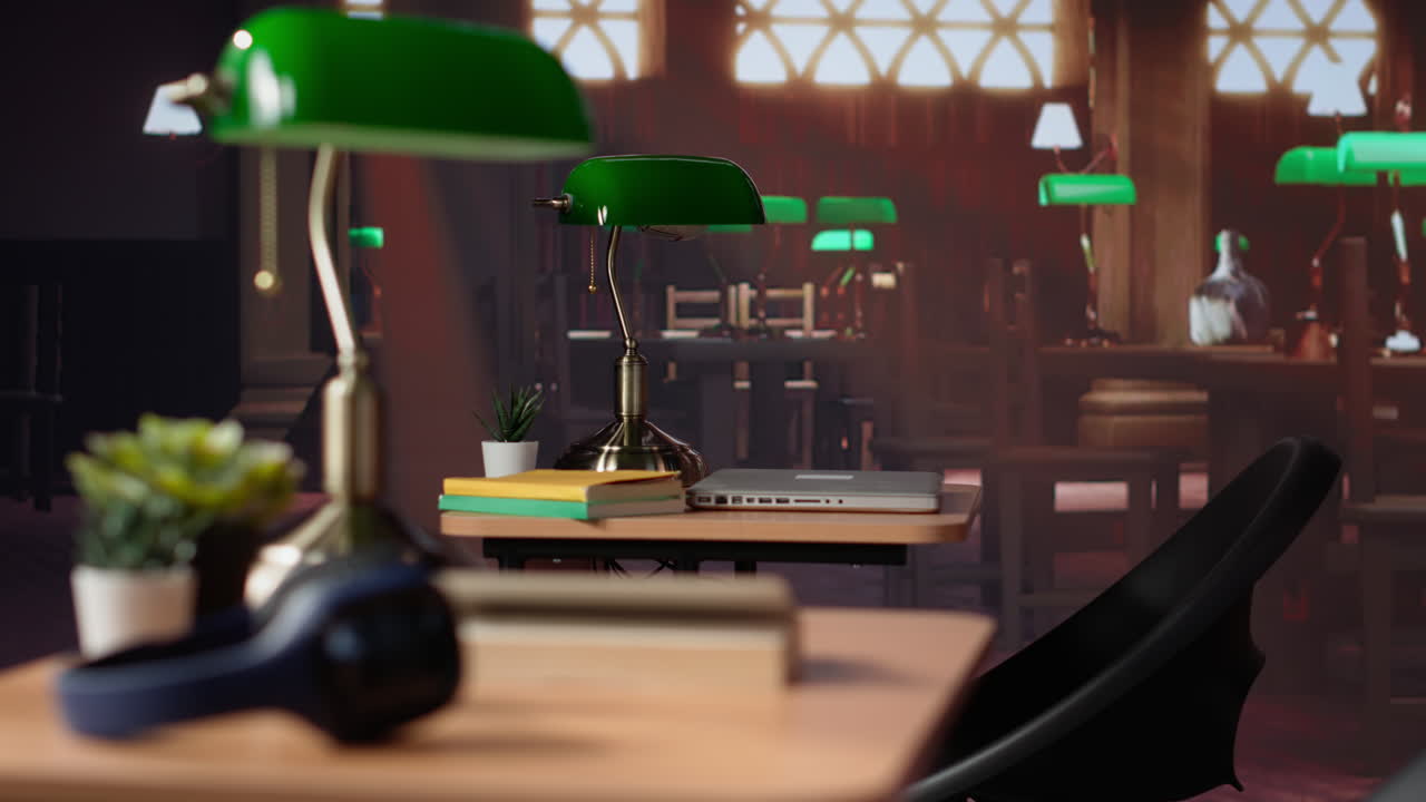 Vertical video university library filled with academic books and research papers