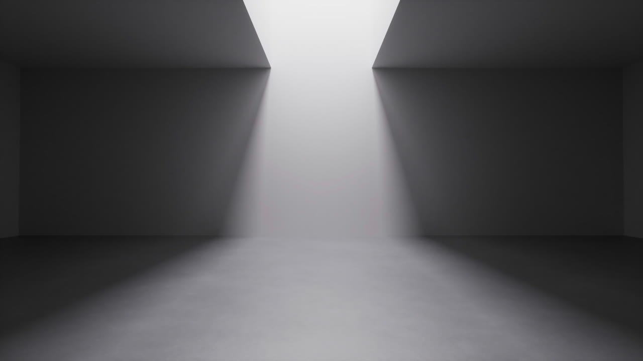 White empty room with top light, 3d rendering.