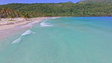 playa rincon beach and turquoise sea water in dominican republic