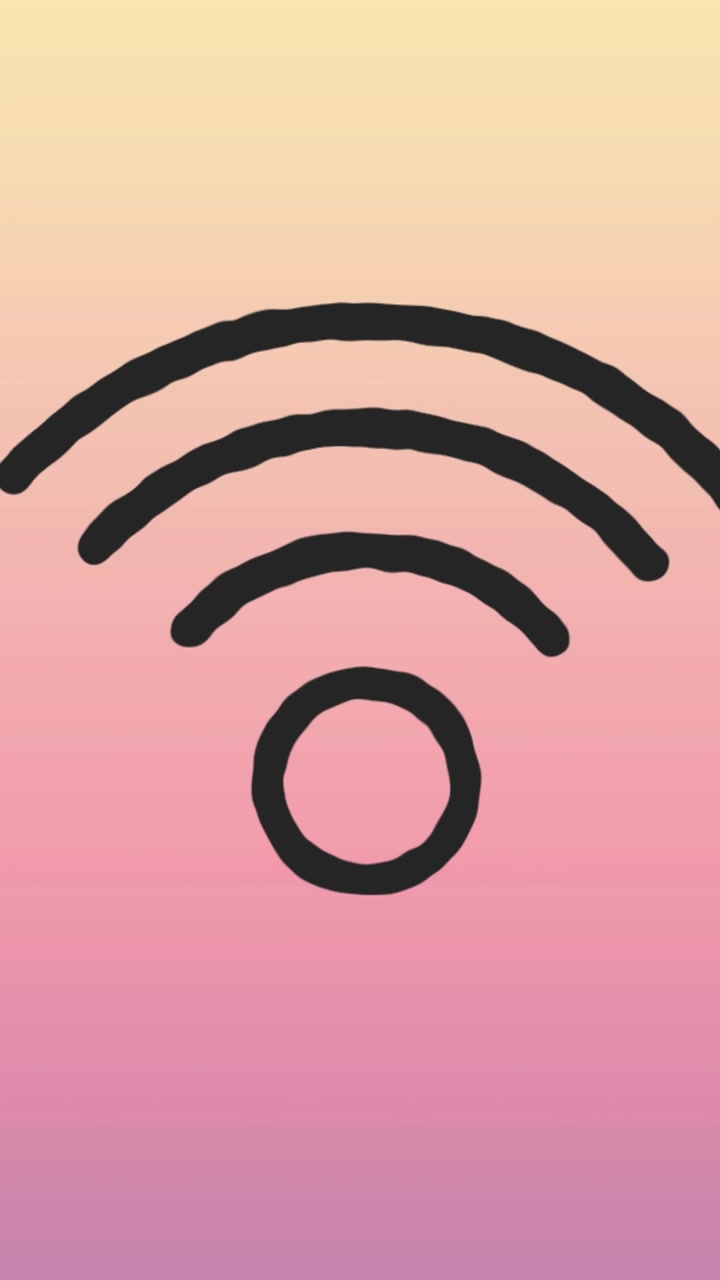 Animation of wi-fi icon against gradient background
