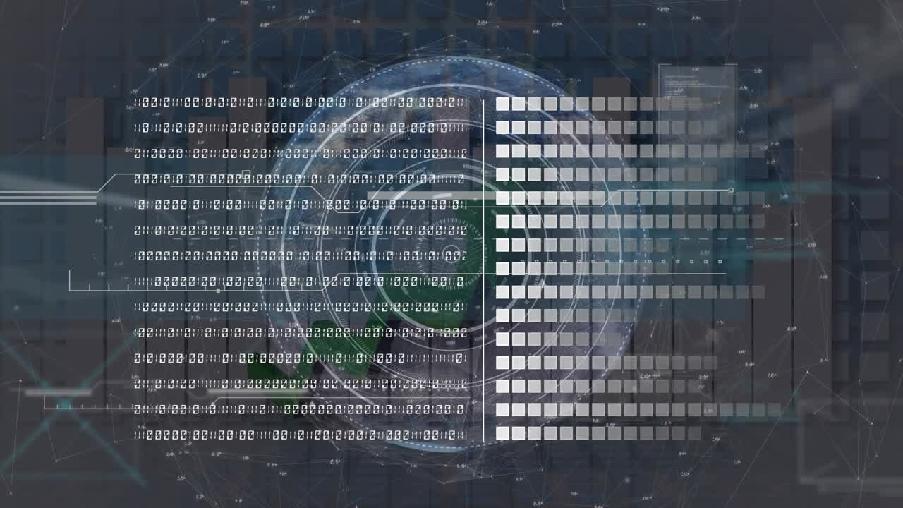 Animation of data processing over globe