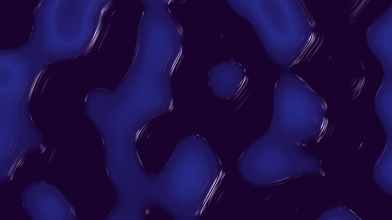 Primo piano di onde liquide blu caotiche e fantastiche nello spazio scuro