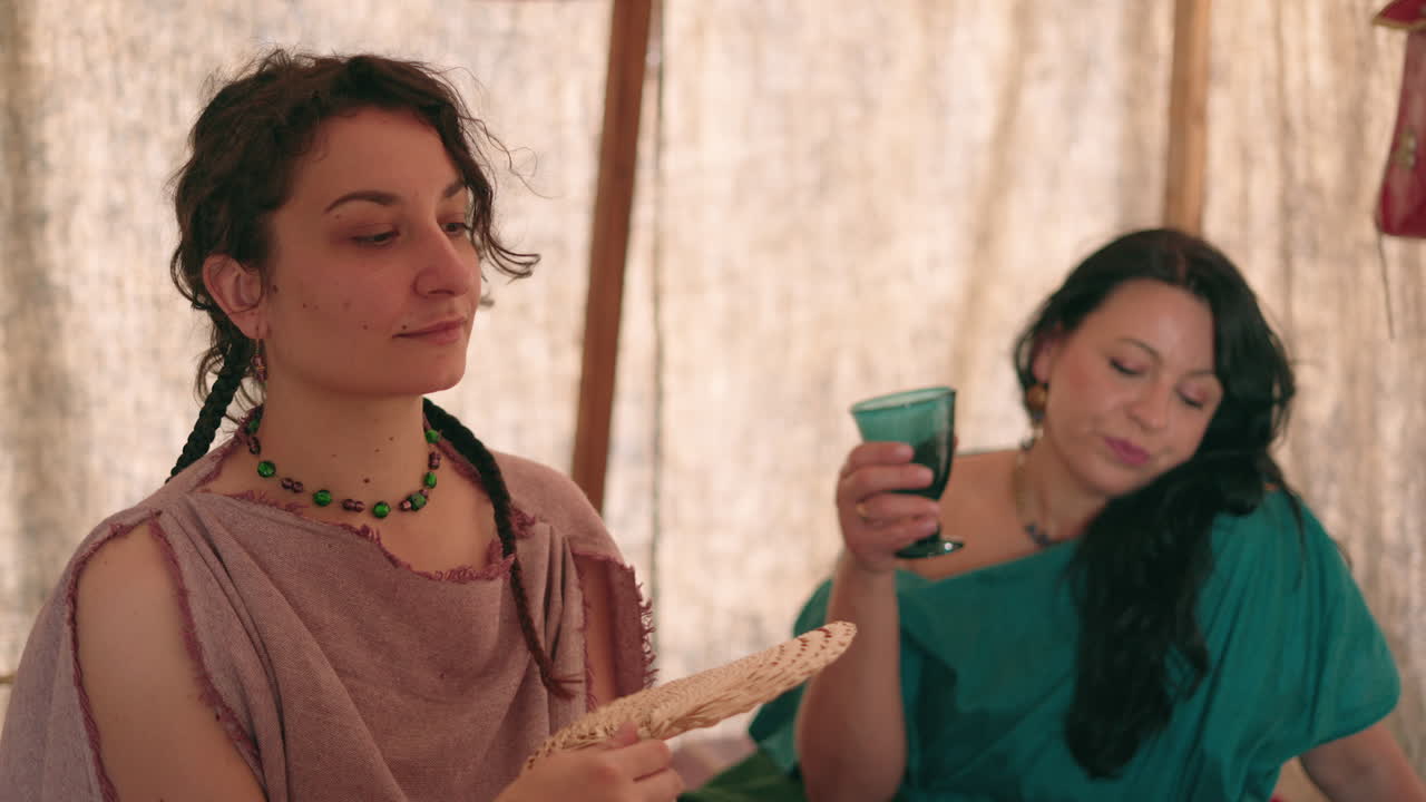 Two Women in Ancient Roman Attire