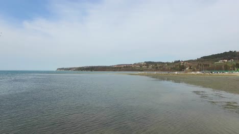 panoramic view seashell graveyard beach ankaran slovenia