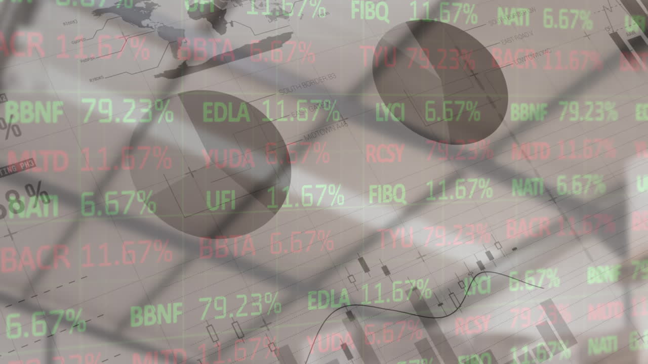 빈 창고에서 금융 데이터 처리와 주식 시장의 애니메이션