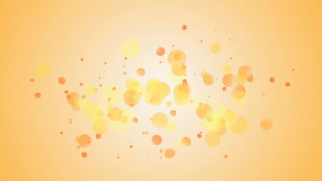 orange and yellow bubbles animation floating on light background