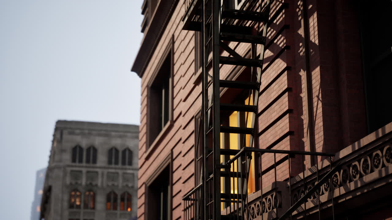 New York City street at sunset time