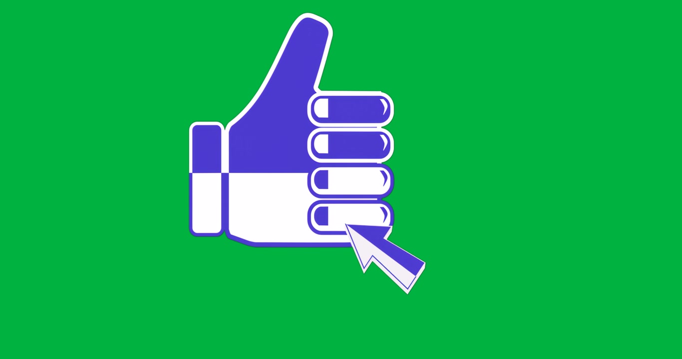 Designers creating marketing asset featuring like icon with cursor arrow on transparent background