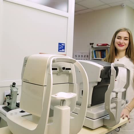 eye examination room with equipment