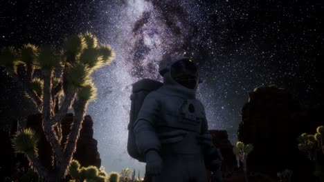 la formación de astronautas y estrellas de la vía láctea en el valle de la muerte
