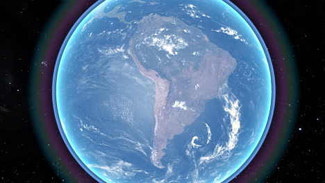 view of planet earth from space, centered on south america