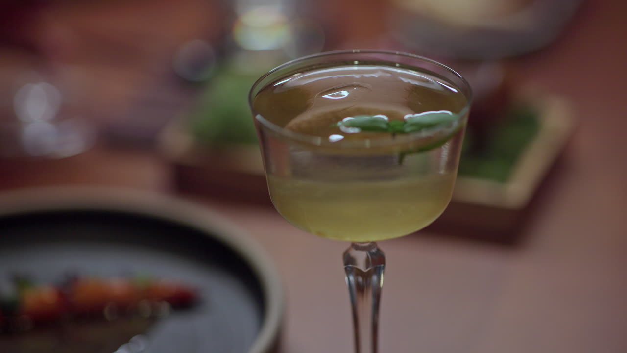 A cocktail in a glass