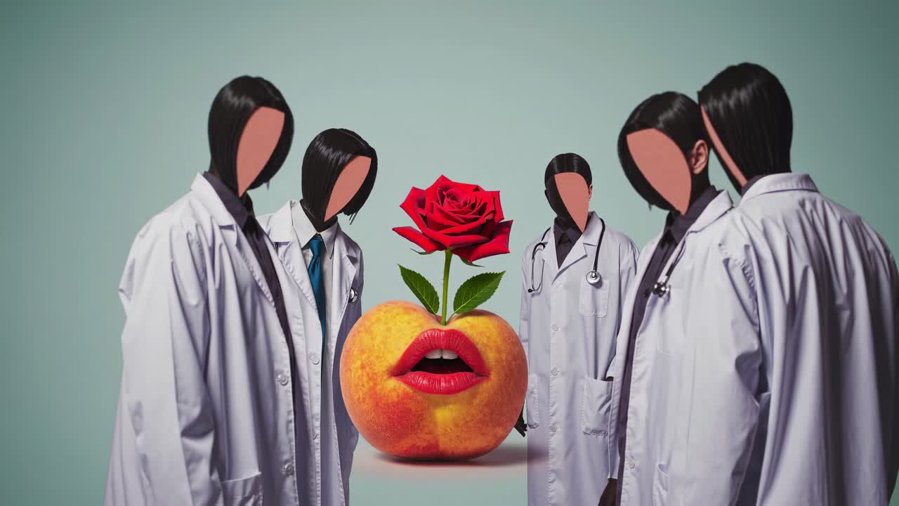 el melocotón surrealista y los médicos